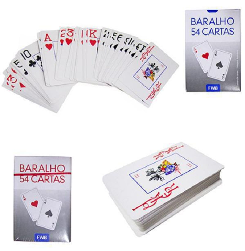 Baralho Com 54 Cartas Papel Cartão - 124383