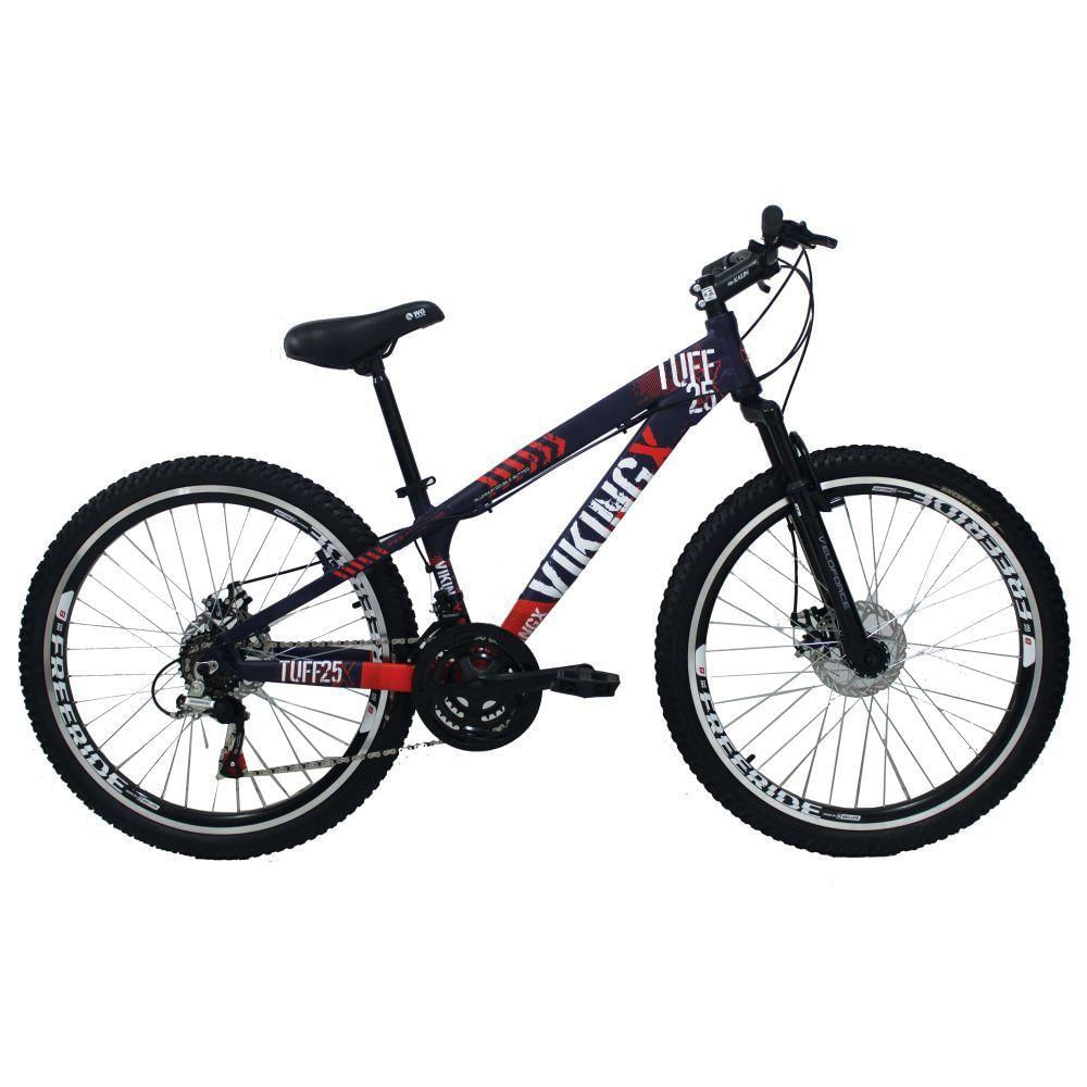 Bicicleta VikingX TUFF25 Aro 26 Freeride 21V Roxo/Laranja