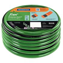 Mangueira para Jardim 20m Flex Tramontina em PVC Resistente Engate Rosqueado e Esguicho