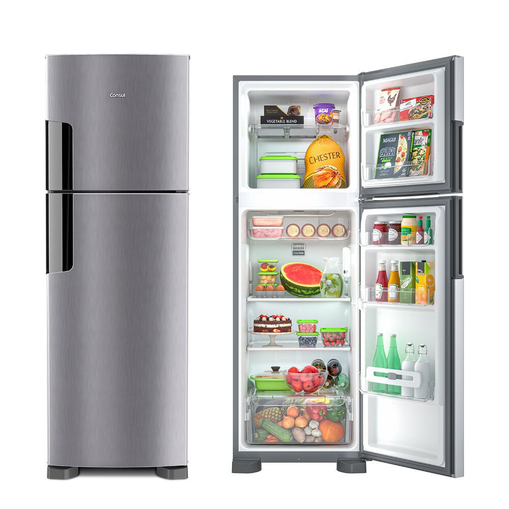 Geladeira 2 Portas Frost Free 386 Litros CRM44AK Consul Inox / 220V