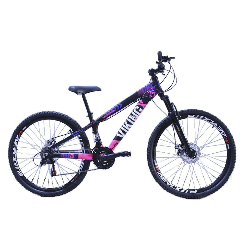 Bicicleta Viking X Tuff 25/30 Aro 26 |21v Preto Rosa