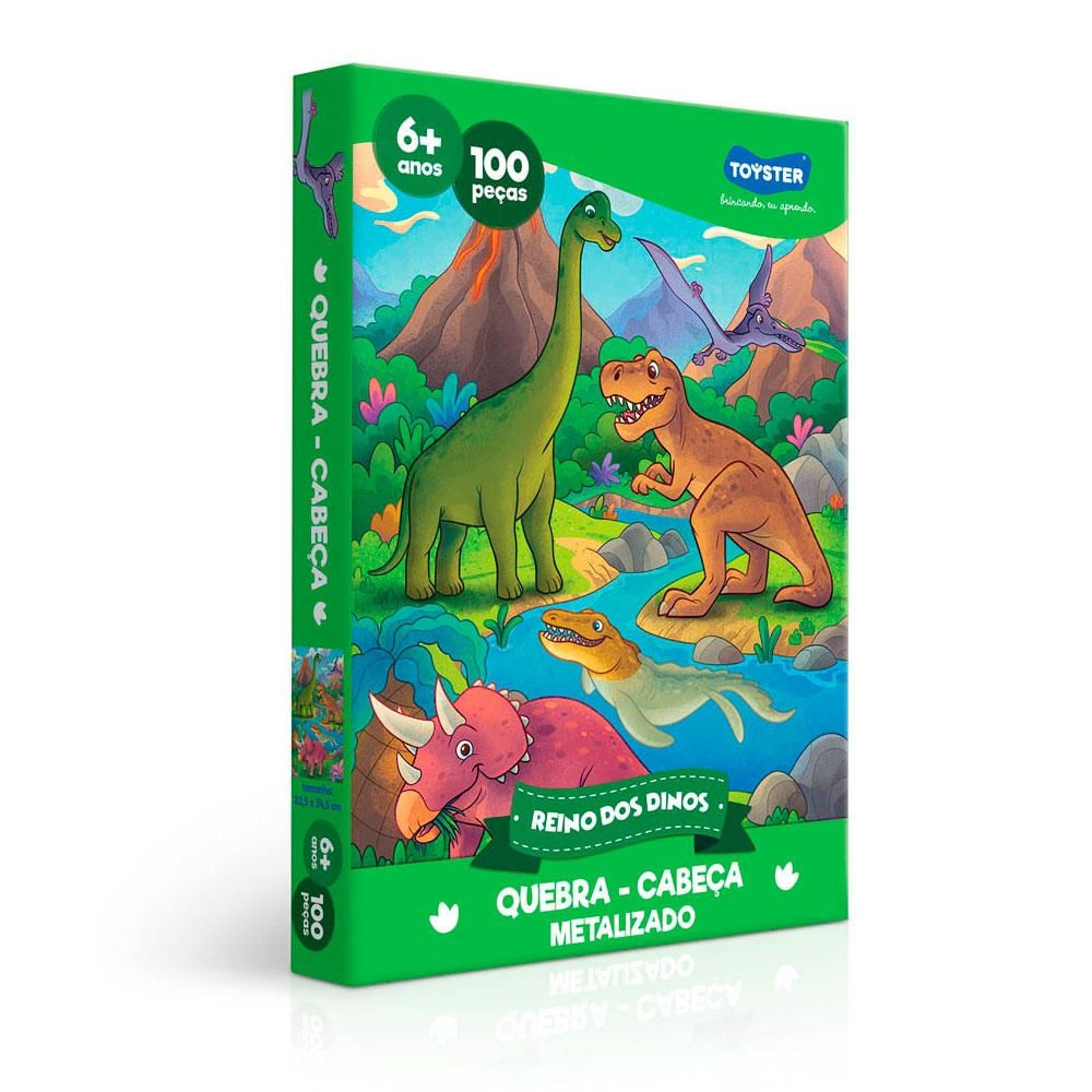 Quebra-Cabeça Reino dos Dinos 100 peças - Toyster