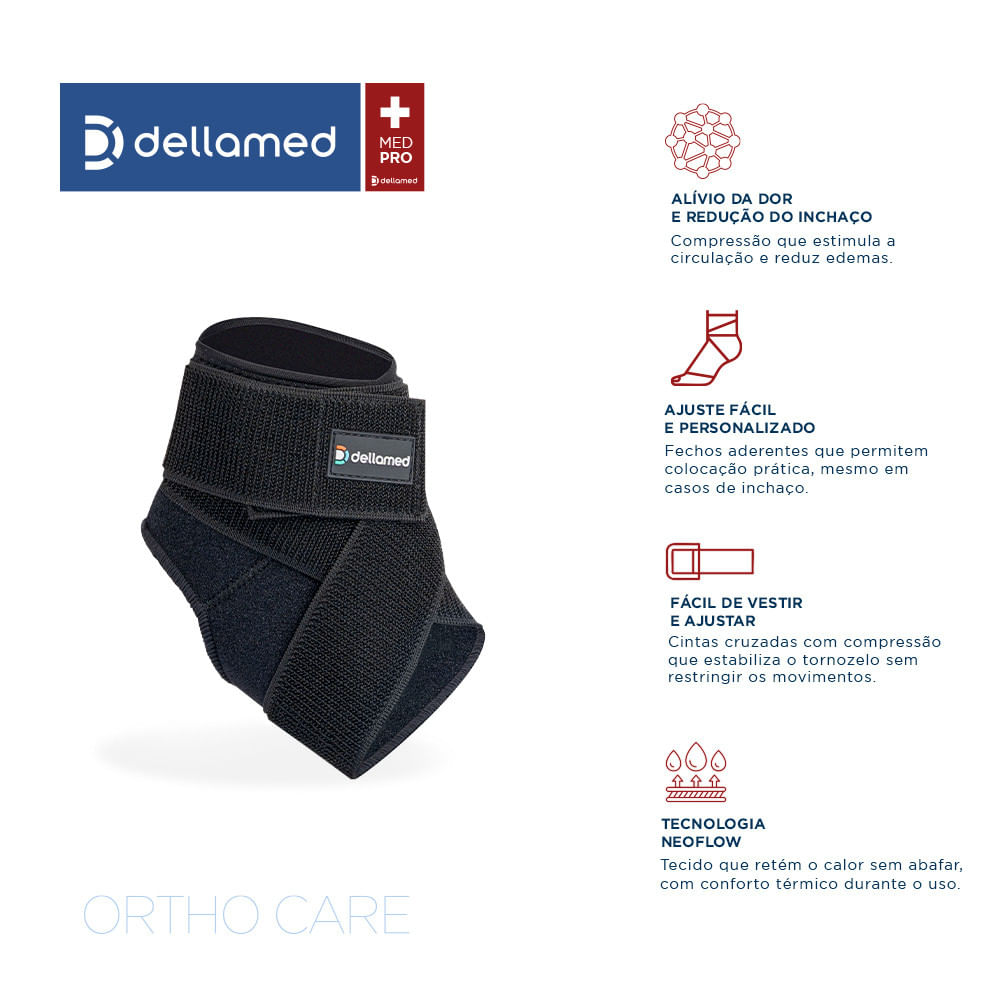 Tornozeleira Ajustável Unico Ortho Care Dellamed