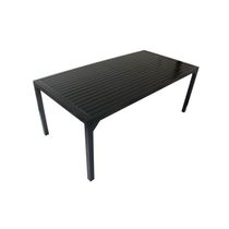 Mesa Retangular Haiti Com Tampo Ripado Preto