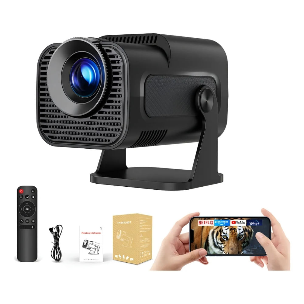 Projetor Smart TV Portátil WiFi Tela até 150 Polegadas