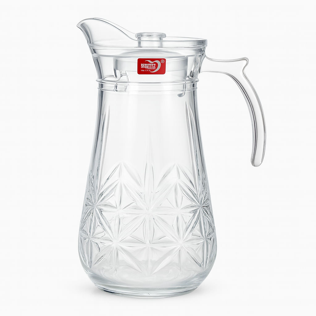 Jarra de Vidro com Tampa 1.7 Litros para Suco, Água e Bebidas – Mesa Posta