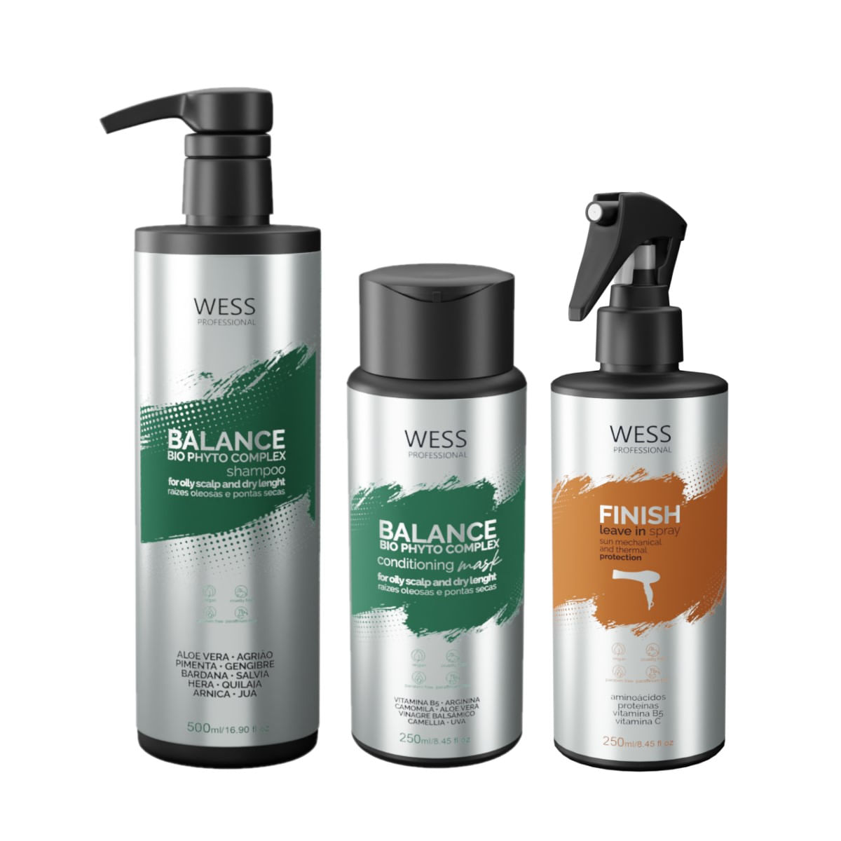 Kit Wess Balance SH 500ml + Cond 250ml + Finish 250ml