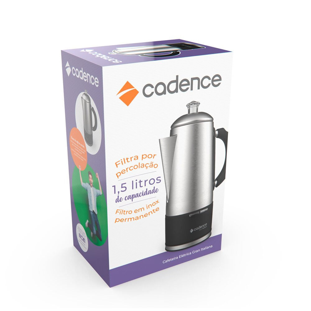 Cafeteira Gran Italiana 1,5 Litros com Filtro Medidor Cadence Inox / 110V