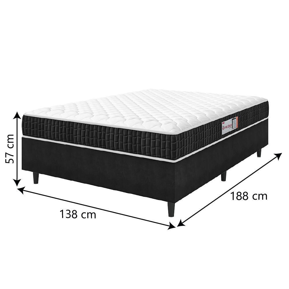 Cama Box Colchão Casal Espuma D33 New Millenium 138x57cm Preto