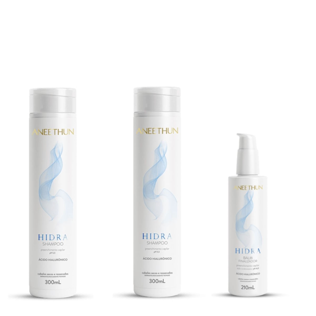 Kit Aneethun Hidra 2 Shampoos 300ml + Balm Finalizador 210ml