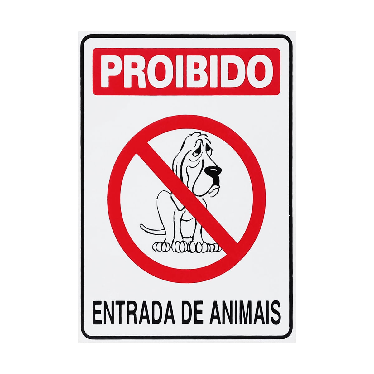 Placa De Sinalização Proibido Entrada De Animais 15x20 Acesso - P-33 F9e