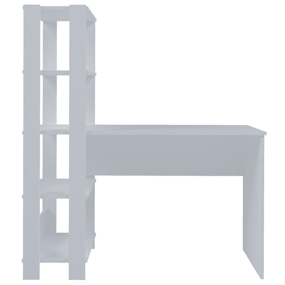 Mesa para Computador Match com 3 Prateleiras Artely Branco