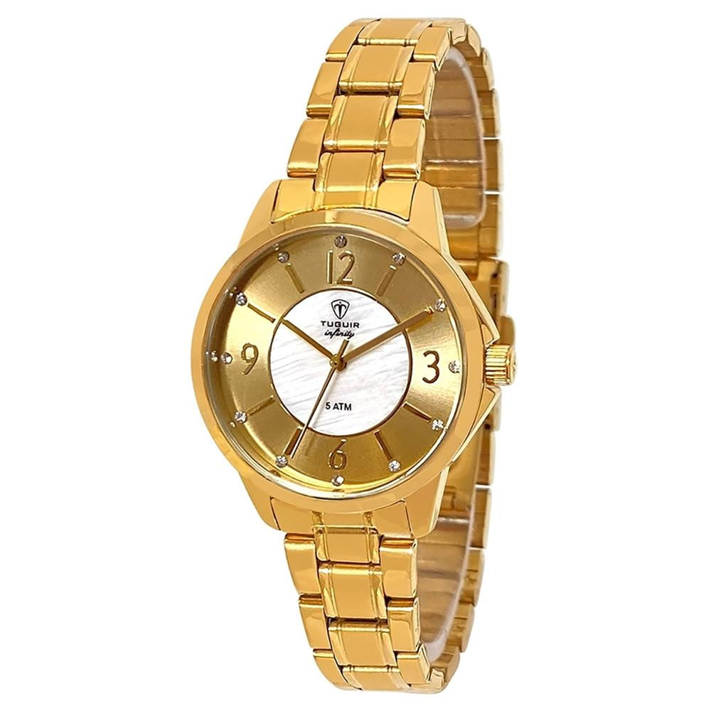 Relógio Tuguir Feminino Aço Casual Dourado