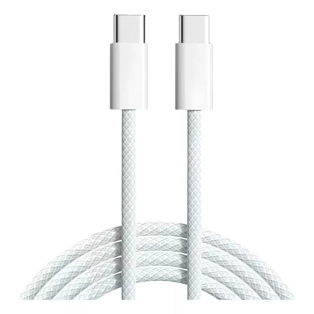 Cabo Carregador USB-C para USB-C Branco 60W Potente