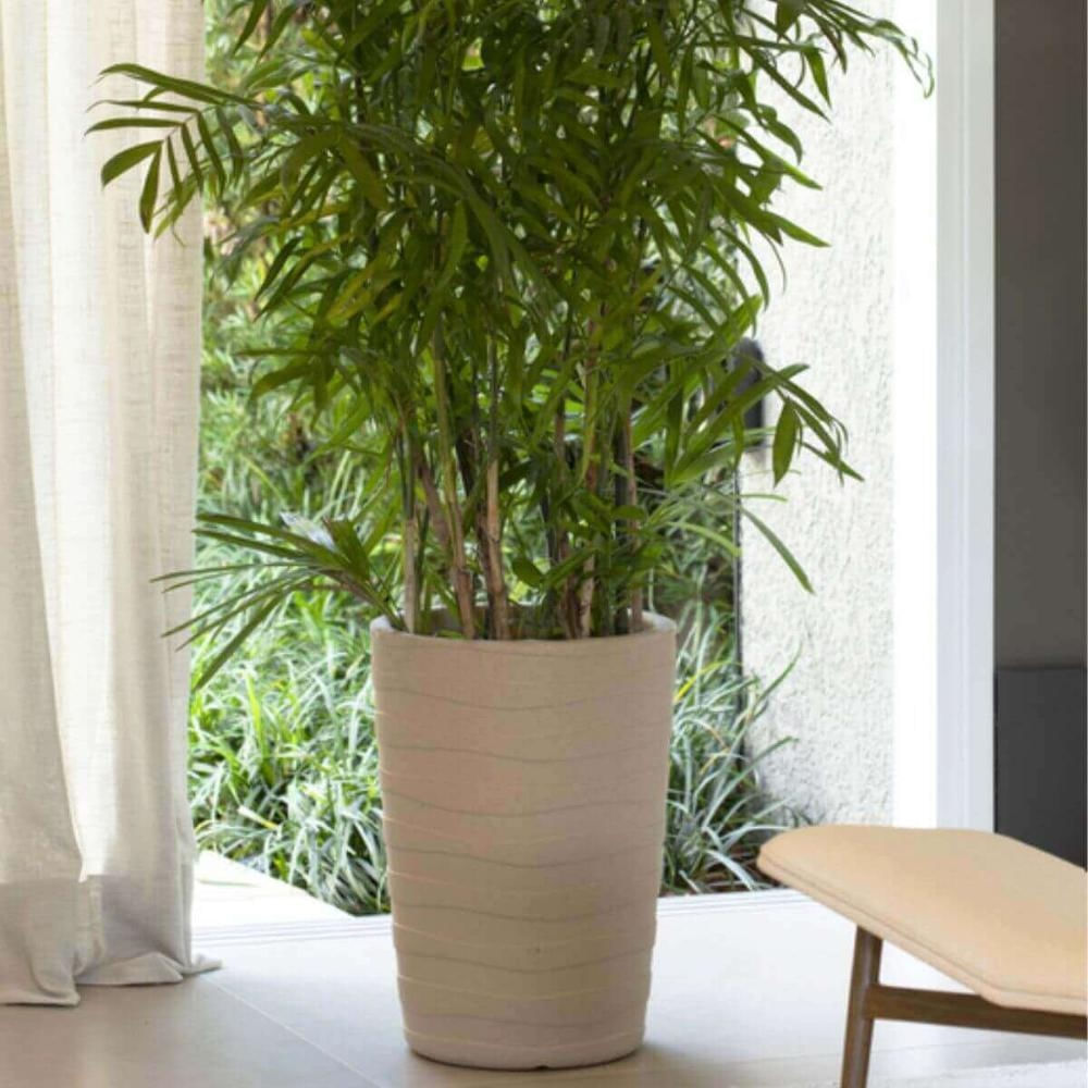 Kit 4 Vasos Grandes para Plantas Grego Tramontina Alto 65cm em Polietileno Granito Areia Jardim