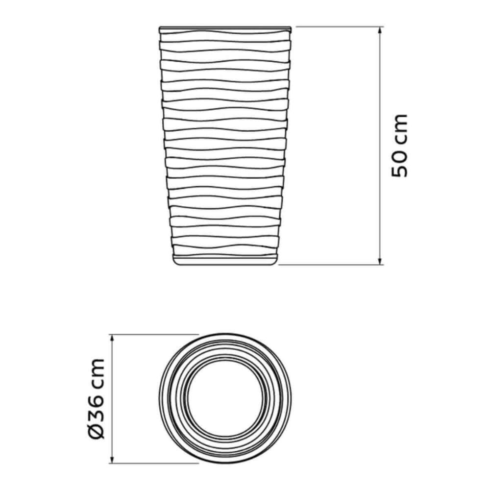 Kit 4 Vasos para Plantas Tramontina Grego Flores Folhagens 50cm em Polietileno Granito Areia