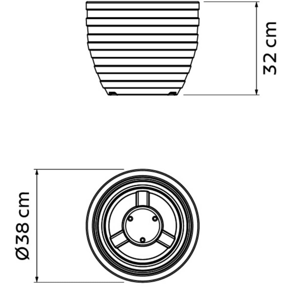 Kit 4 Vasos Decorativos de Plástico 32cm Tramontina Inca Granito Areia Folhagens Plantas