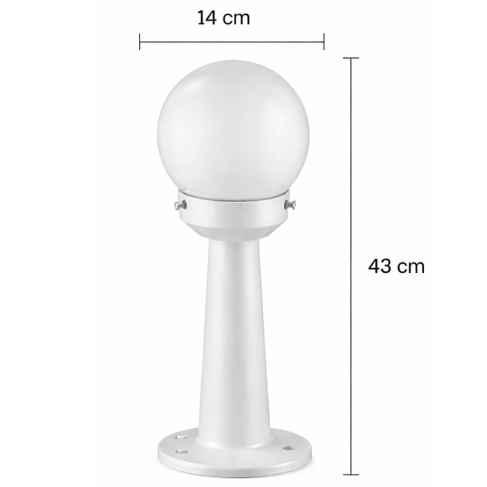 Jogo 8 Balizadores Globo Luminárias Clássicas de Chão Bivolt Soquete E27 Decorativa Jardim Dital