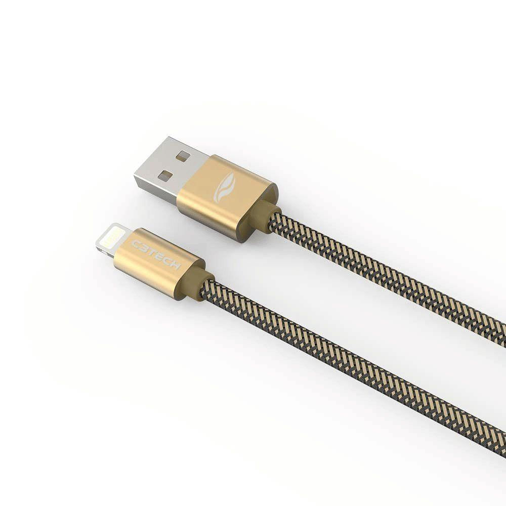 Cabo USB-Lightning CB-210GD Dourado C3Tech