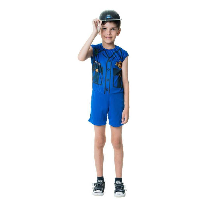 Kit Fantasia Infantil Policial Tamanho P de 03 a 04 Anos