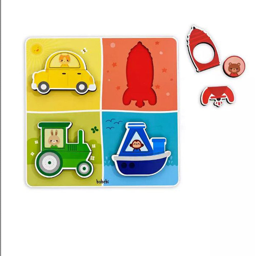 Quebra Cabeça De Encaixe - Transportes - 6042 - Babebi