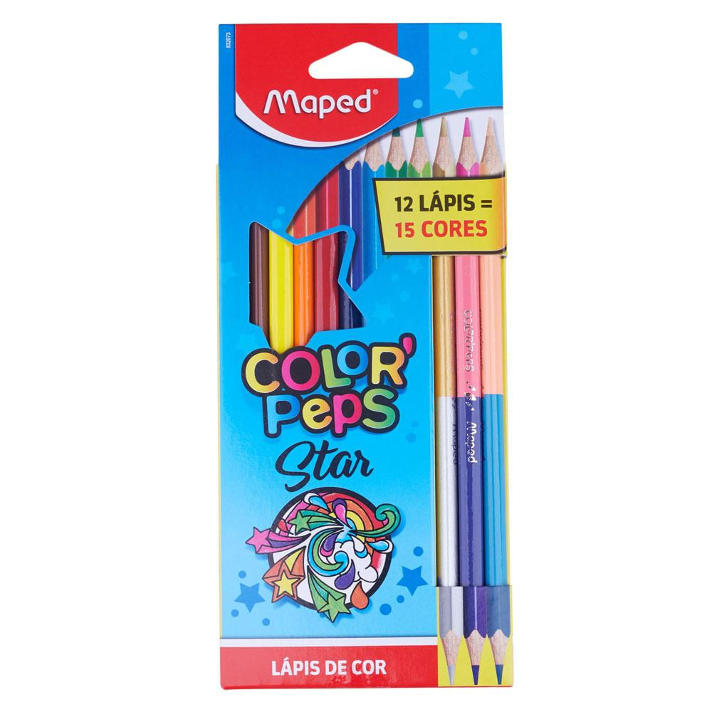 Lápis de Cor Peps 12 Cores 3 Duo 832073ZV Maped
