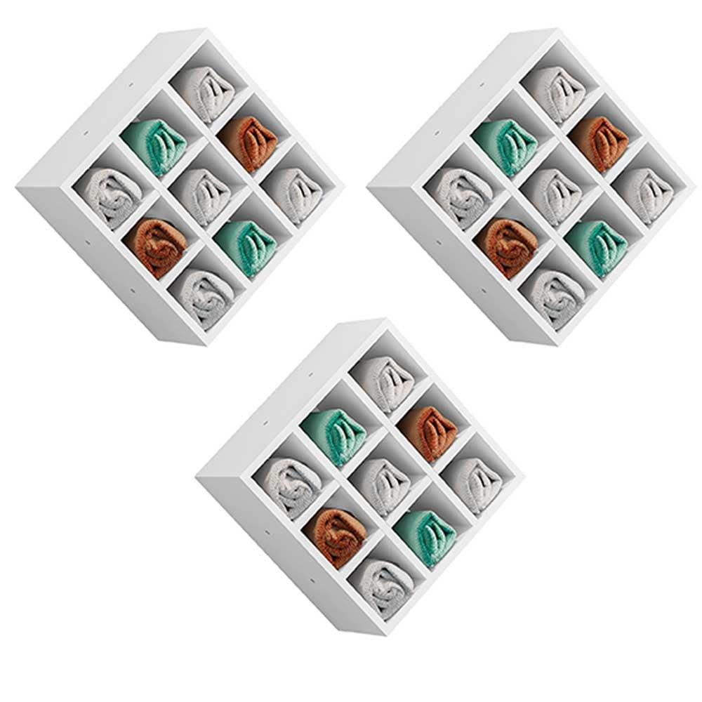 Kit 03 Nichos Porta Toalhas 09 Lugares 40x40cm Branco - Gran Belo