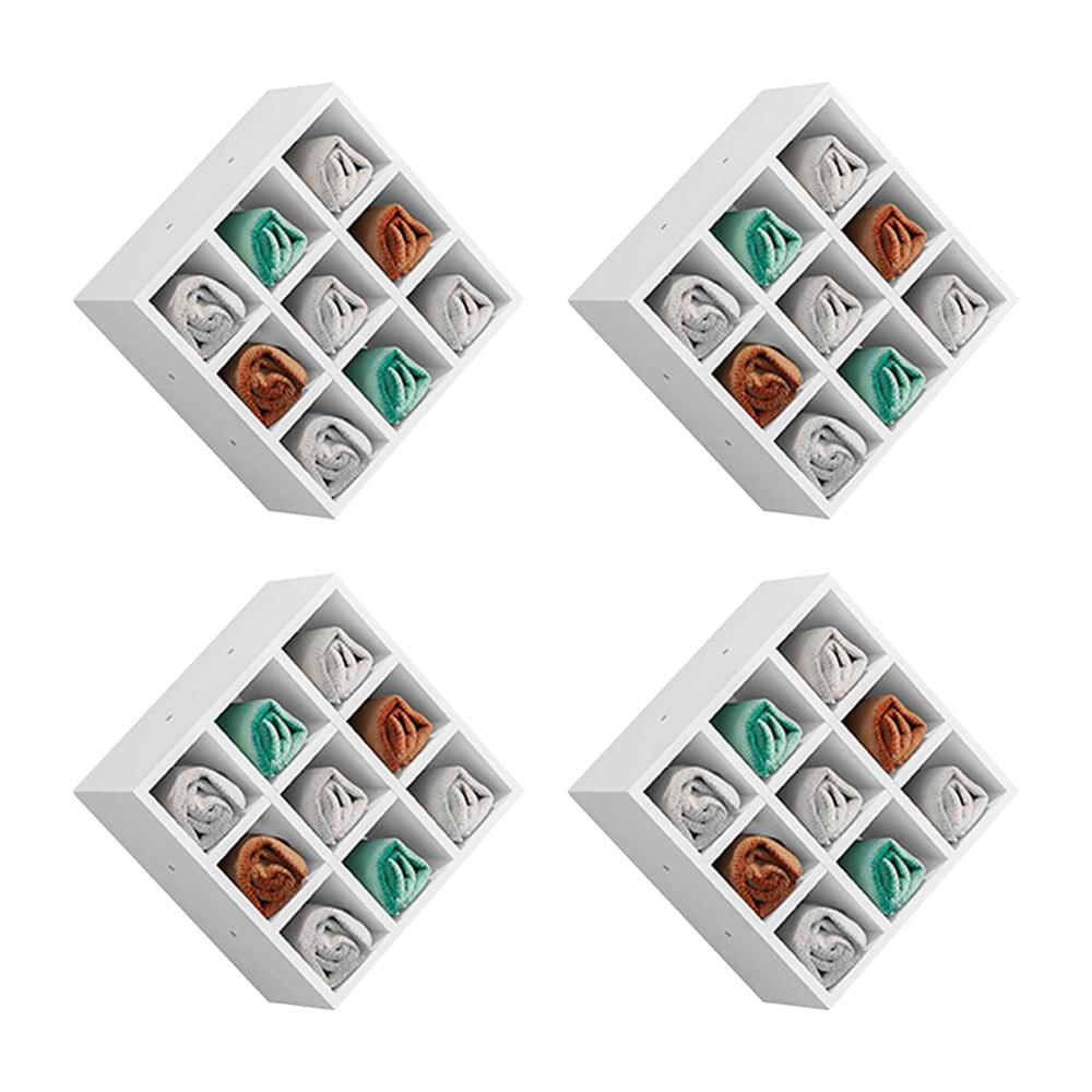 Kit 04 Nichos Porta Toalhas 09 Lugares 40x40cm Branco - Gran Belo