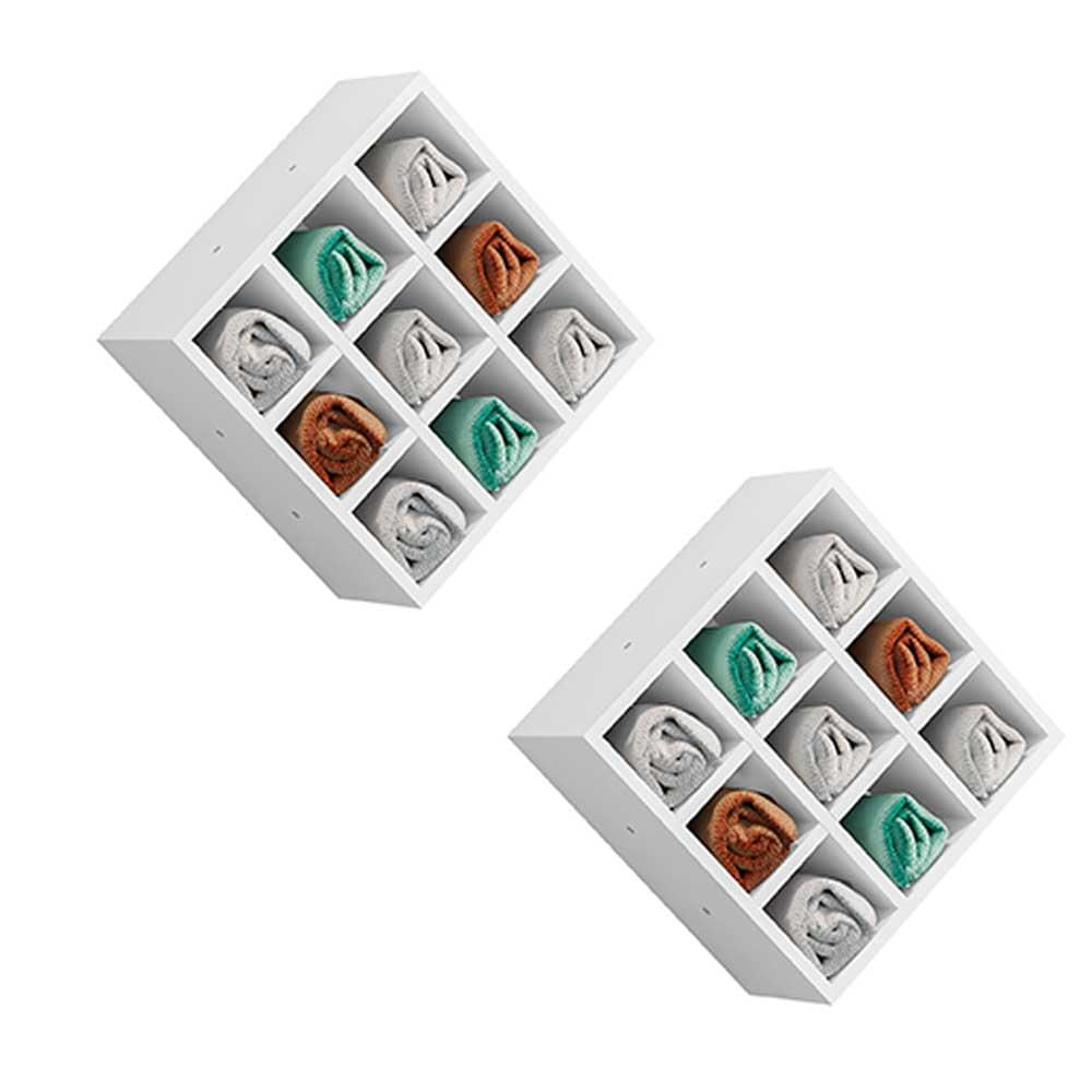 Kit 02 Nichos Porta Toalhas 09 Lugares 40x40cm Branco - Gran Belo