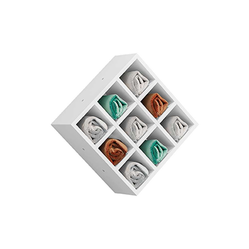 Nicho Porta Toalhas 09 Lugares 40x40cm Branco - Gran Belo