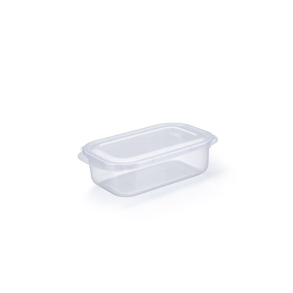 Pote Plástico Microondas Freezer Retangular Pequeno 1,5L