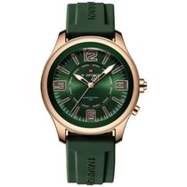 Relógio De Quartzo Masculino Mostrador Simples Casual 30m à Prova D'água Verde Dourado