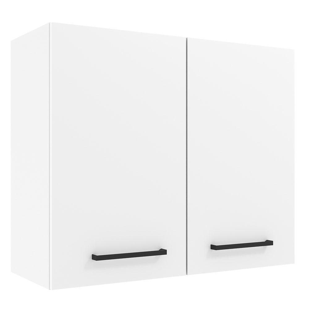 Armário Aéreo Madesa Agata 80 cm 2 Portas - Branco Branco