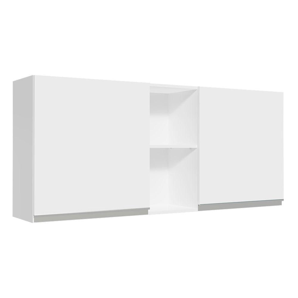 Armário Aéreo Madesa Glamy 150 cm 2 Portas e 2 Nichos - Branco