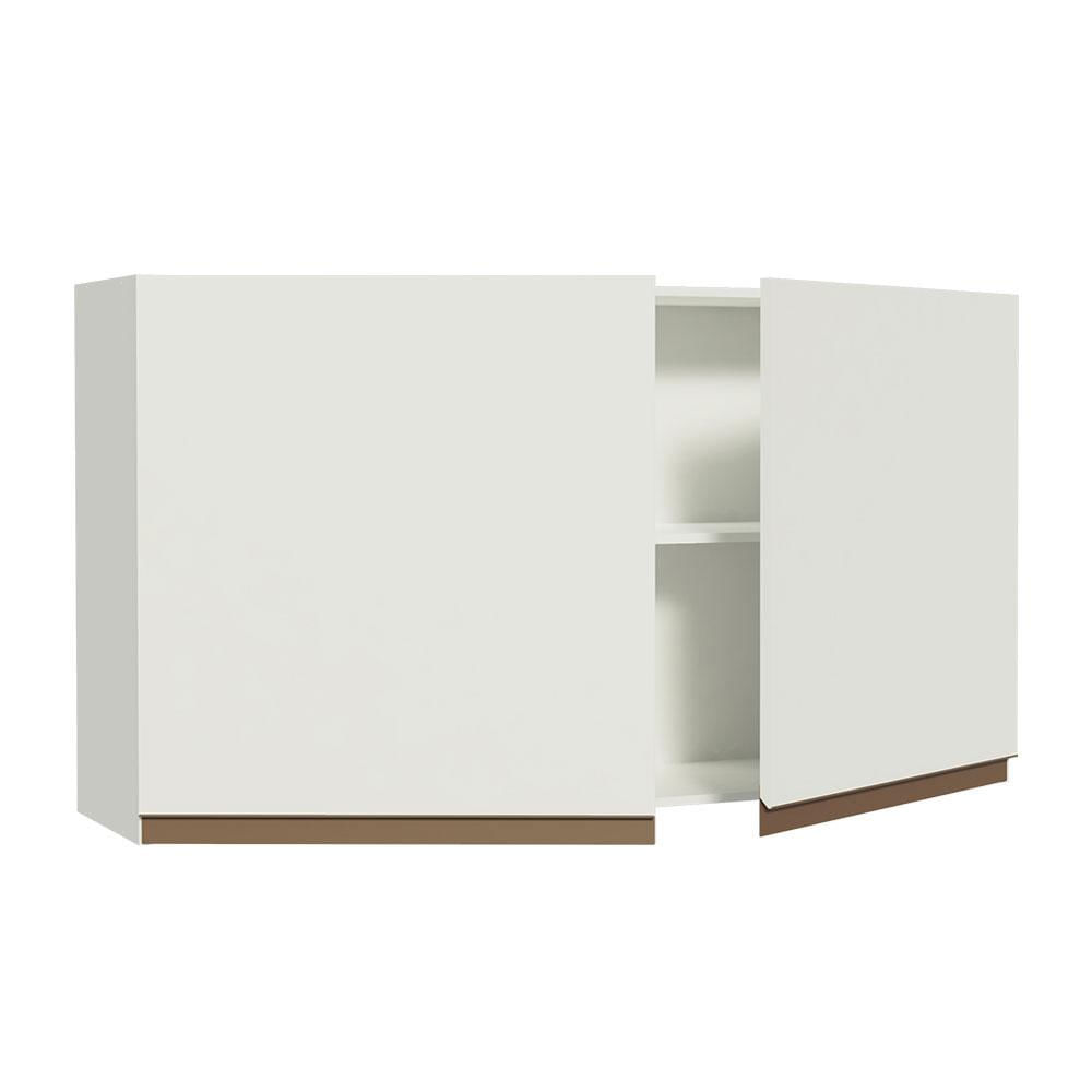 Armário Aéreo Madesa Reims 120 cm 2 Portas - Branco Branco