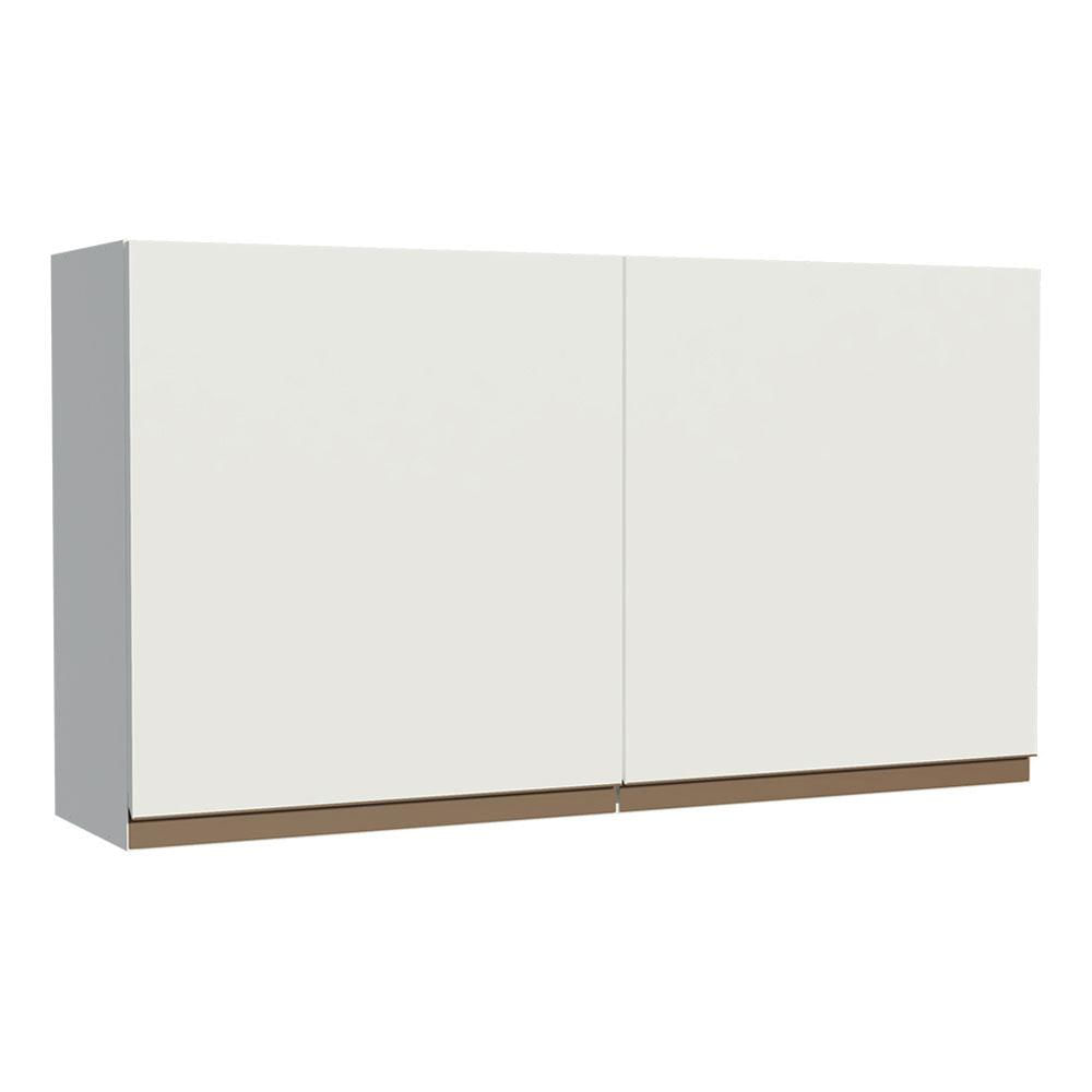 Armário Aéreo Madesa Reims 120 cm 2 Portas - Branco Branco