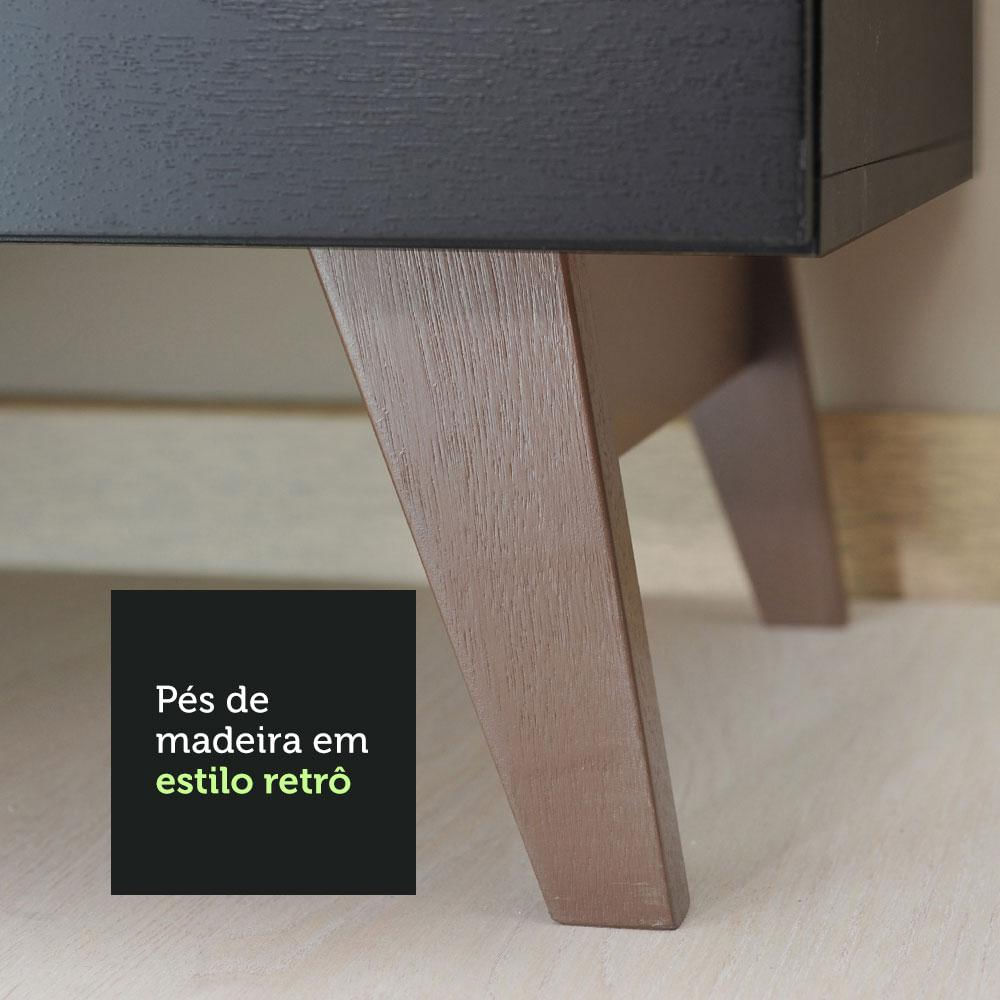 Balcão Gabinete de Pia Madesa Reims 2 Portas e 1 Gaveta - Preto Preto