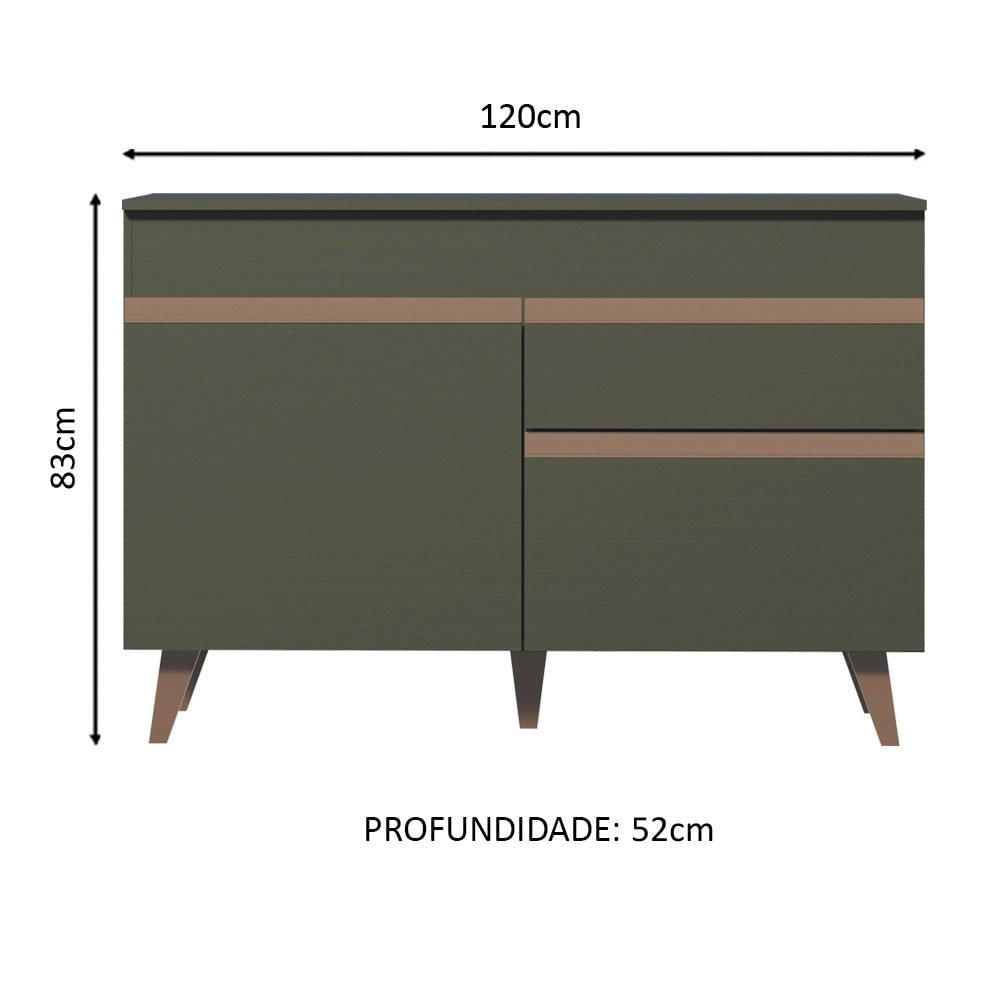 Balcão Gabinete de Pia Madesa Reims 2 Portas e 1 Gaveta - Preto Preto