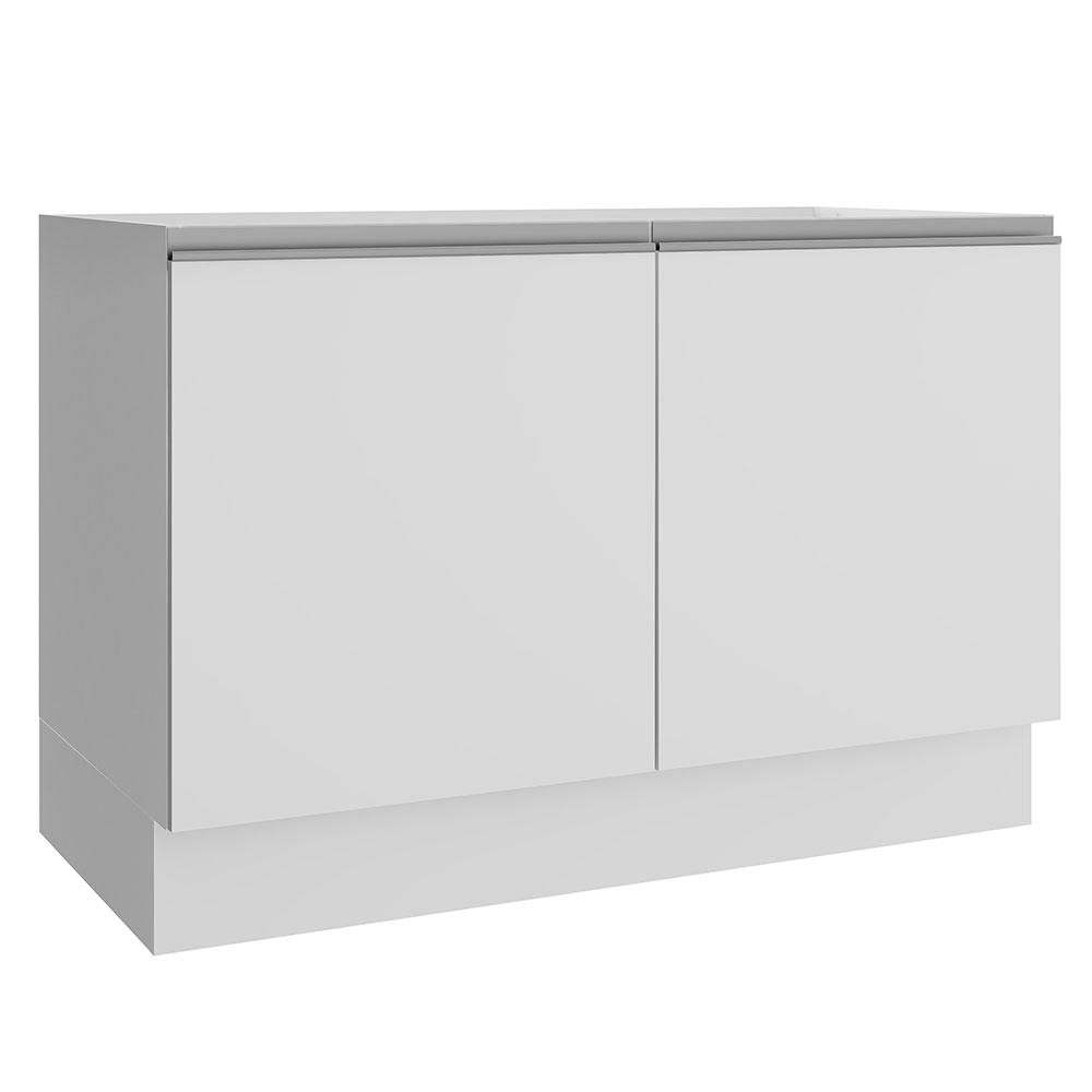 Balcão Gabinete de Pia Madesa Glamy 120 cm 2 Portas - Branco Branco