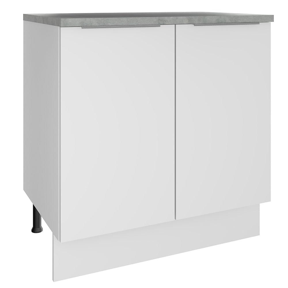 Balcão Madesa Stella 80 cm 2 Portas - Branco Branco