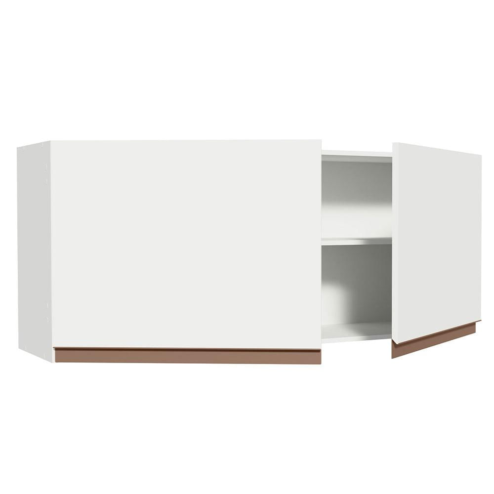 Armário Aéreo Madesa Reims 120 x 50 cm 2 Portas - Branco Branco