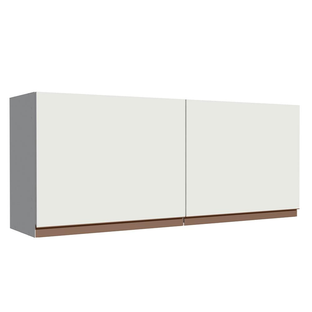 Armário Aéreo Madesa Reims 120 x 50 cm 2 Portas - Branco Branco