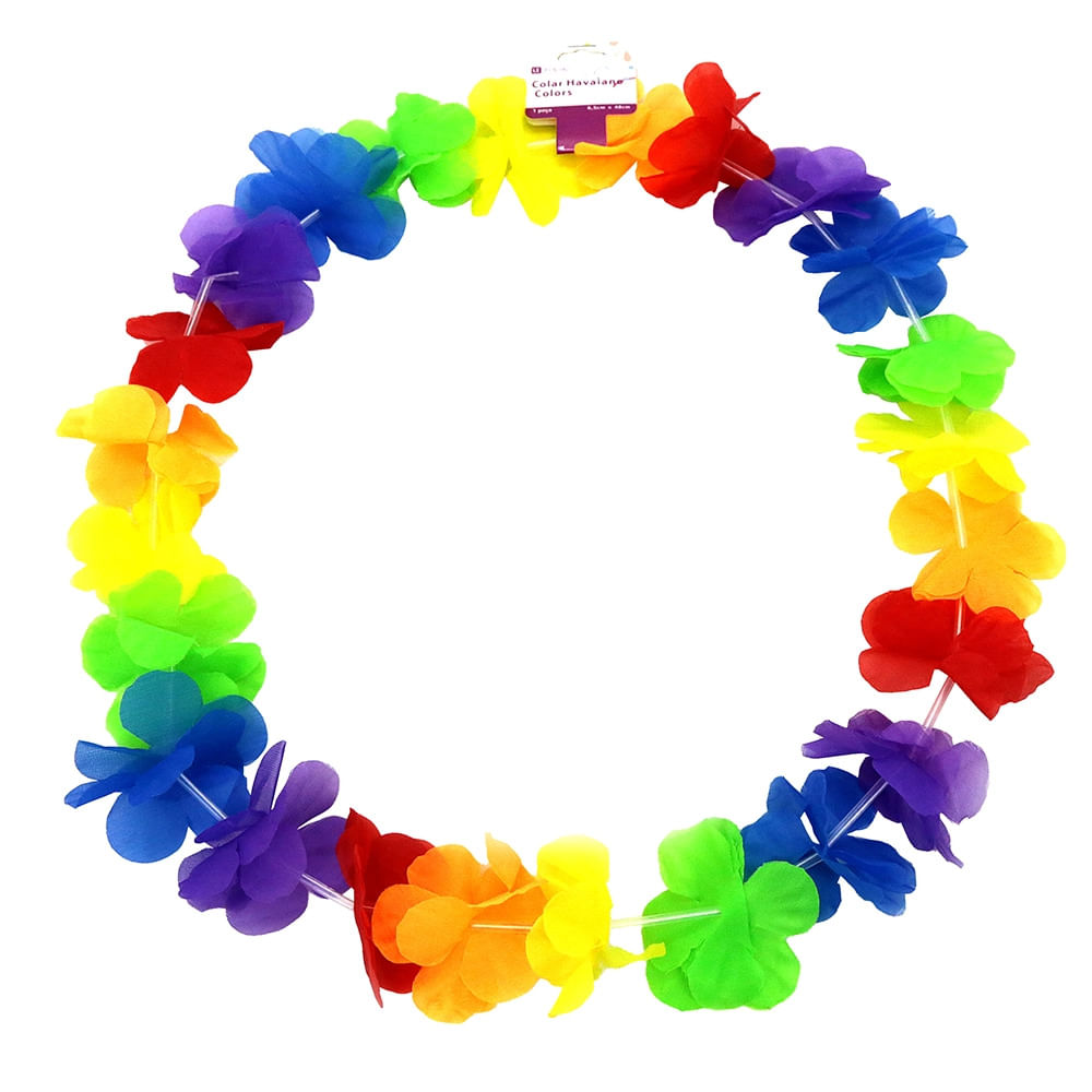 Encontraproduto.com.br - Colar Havaiano de Carnaval Colors Play&Fun Sortido