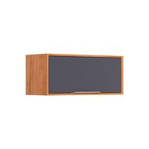 Armário Aéreo Cozinha Modulado Brilhante C/ 1 Porta Basculante 80cm Cinamomo/titanium - Mgm