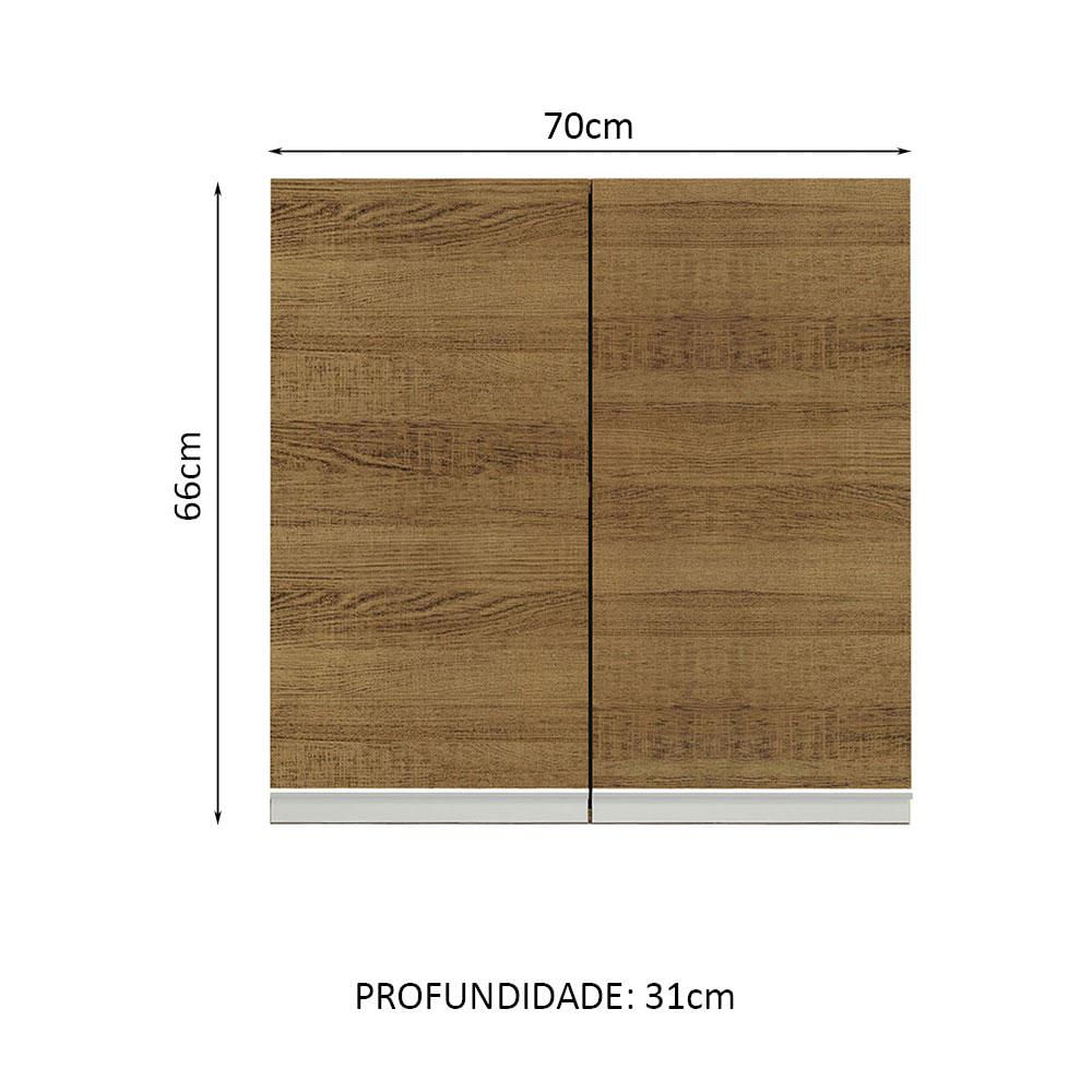 Armário Aéreo 70 cm 2 Portas Rustic Glamy Madesa Rustic