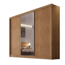 Guarda Roupa Casal Com Espelho 3 Portas 8 Gavetas - Sollo-cumaru - Móveis Horizonte