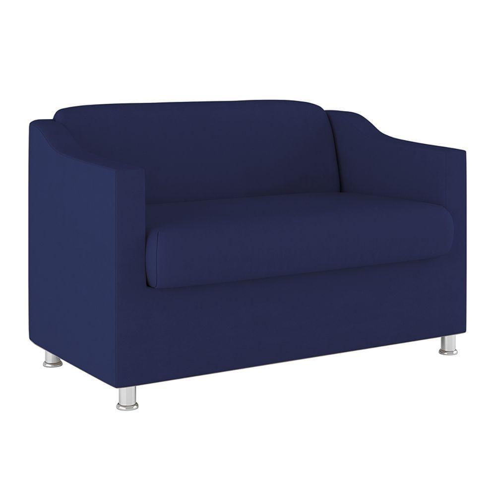 Encontraproduto.com.br - Sofá Namoradeira 2 Lugares Tilla Sala De Espera – Balaqui Decor Cor:azul Marinho