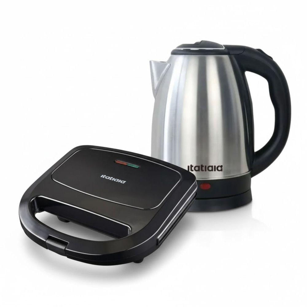 Kit Itatiaia Chaleira Elétrica 1,8l E Grill/sanduicheira Preto/inox 220 V