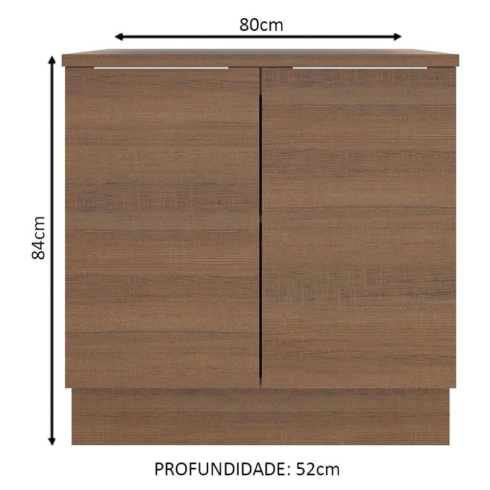 Balcão Madesa Stella 80 cm 2 Portas - Rustic Rustic