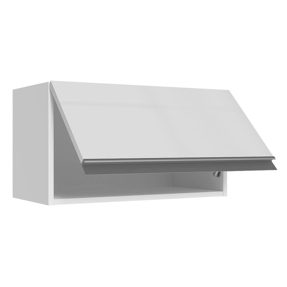 Armário Aéreo Madesa Acordes 100% MDF 60 cm 1 Porta Basculante - Branco Brilho Branco